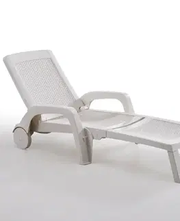 Terasový nábytok Záhradné ležadlo Miami biele