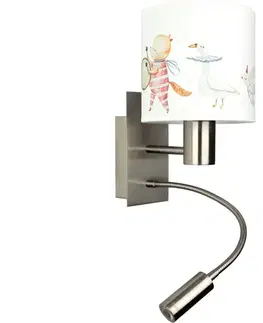 Svietidlá BRILAGI - LED flexibilná lampa BOBO 1xE27/25W/230V + LED/3W m. chróm/biela/zvieratká BG1556+BG5576