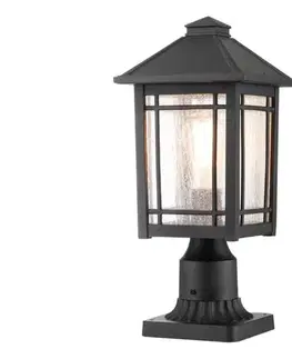 Záhradné lampy Elstead Quoizel QZ-CEDAR-POINT3-M-BK - Vonkajšia lampa CEDAR POINT 1xE27/60W/230V IP44 QZ-CEDAR-POINT3-M-BK