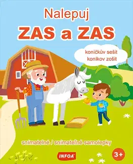 Nalepovačky, vystrihovačky, skladačky Nalepuj ZAS a ZAS - koníčkův sešit / koníkov zošit - snímatelné / snímatelné samolepky (CZ/SK vydanie)