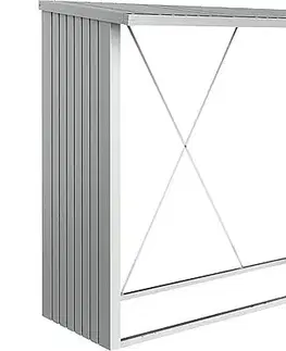 Drevníky Biohort Drevník BIOHORT Woodstock 229 x 102 x 199 cm (strieborná metalíza)