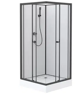 Sprchové kúty 80x80 Sprchový box štvorcový Elize 90x90x200 čierny