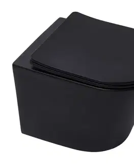 Záchody Wc závesné SAT Infinitio vrátane dosky softclose, čierna mat, zadný odpad SATINF010RREXPBKM SATINF010RREXPBKM