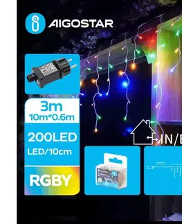 LED osvetlenie  B.V.  - LED vonkajší vianočný reťaz 200xLED/8 funkcií 13x0,6m IP44 viacfarebný B103031QH