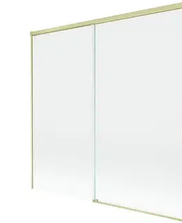 Sprchové dvere MEXEN/S - Rox vaňová zástena 2-krídlová posuvná 170 x 150, transparent, zlatá kartáčovaná 8C9-170-001-55-00
