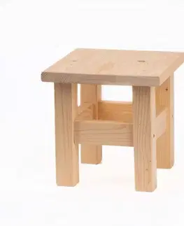 Stolčeky Kinekus Drevený stolček, štvorec 25x25cm, výška 26cm
