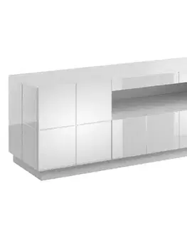TV stolíky CAMA MEBLE Reja tv stolík biely lesk