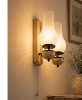 Svietidlá BRILAGI - LED Nástenné svietidlo COTTAGE 2xE14/40W/230V dub/biela BG1508+2xBG2270