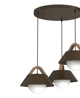 Svietidlá  Luster na lanku FUNDA 3xE27/15W/230V hnedý 4211A