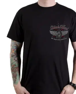 Pánske tričká Tričko BLACK HEART Red Baron Chopper čierna - M