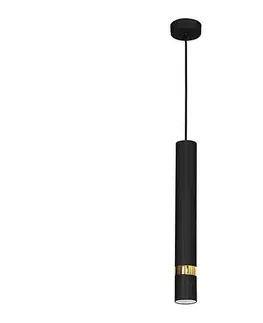 Svietidlá  Závesný luster na lanku JOKER 1xGU10/25W/230V čierna/zlatá MLP6079