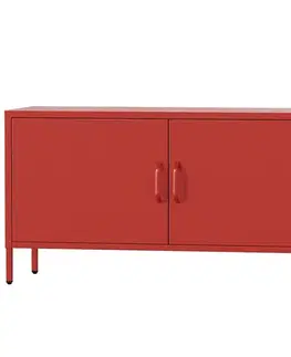 RTV stolíky v podkrovnom štýle TV Stolík Kovový Rosa Modern Red