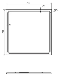 Kúpeľňové zrkadlá SAPHO - GEMINI zrkadlo s LED osvetlením 70x70cm GM070