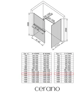 Držadlá k vani CERANO - Sprchová zástěna Walk-in Onyx T L/P - 10 mm - hranatá vzpěra + polička/držák na ručníky - černá matná, grafitové sklo - 120x120x200  CER-8050BD9462