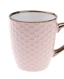 Hrnčeky a šálky Keramický hrnček Plást 8 x 8,7 cm, ružová