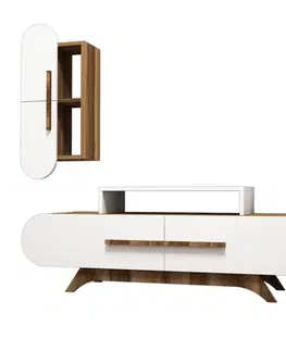 Obývacie steny TV skrinka / Obývacia stena Rose S - Walnut, White