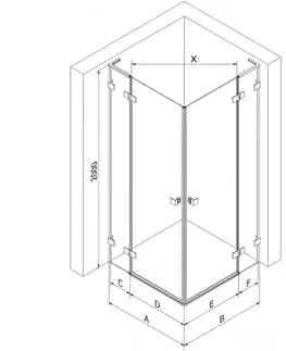 Sprchovacie kúty MEXEN/S - Lunar L Duo sprchový kút dvere krídlové 95 x 80, transparent, meď kartáčovaná 834L-095L-080P-65-00