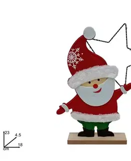 Vianočné ozdoby MAKRO - Mikuláš s hviezdou LED 23cm