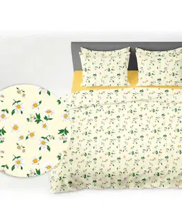 Obliečky Obliečky krepové Margaretky TiaHome - 1x Vankúš 90x70cm, 1x Paplón 140x200cm