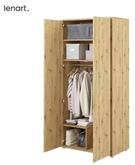 Šatníkové skrine Dig-net nábytok Šatníková skriňa Lenart BED CONCEPT BC-20 | dub artisan