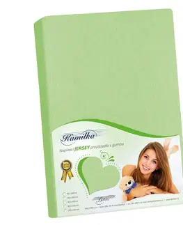 Plachty Bellatex Jersey prestieradlo Kamilka jarná zelená, 160 x 200 cm