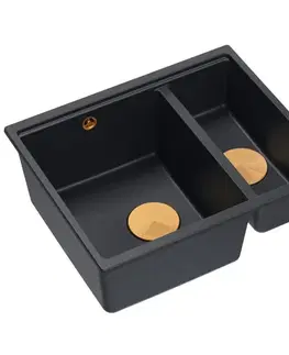 Kuchynské drezy Quadron Quadron - Granitový drez Logan 150 Black Meď HCQL5646U7-C1_U
