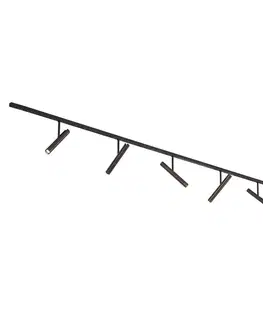 Koľajnicové svetelné systémy Moderný koľajnicový systém čierny so 6 tmavými bronzovými reflektormi 1-fázový - Slimline Avery