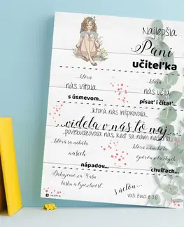 Tabuľky s venovaním (darčeky) Darčeky pre učiteľov - Tabuľka pre učiteľku na prvom stupni