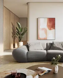 Pohovky DELIFE Pohovka 2-miestna Lunna 280×130 cm texturovaná látka mäkký sivá 2 vankúše