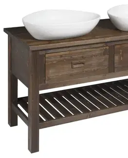 Kúpeľňový nábytok SAPHO - BRAND umývadlová skrinka 130x73x50cm, morený smrek BA131S