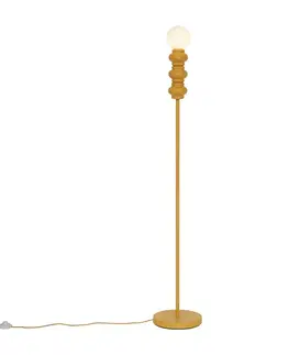 Stojace lampy Retro stojacia lampa horčicovo žltá s matným sklom - Fedde