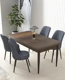 Jedálenské sety Dining Table & Chairs Set (5 Pieces) Nil - Baroque, Fume