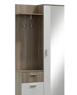 Predsieňové zostavy Predsieň so zrkadlom NORA, dub truflový/alpská biela