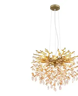 Svietidlá Globo 64138H1G - Závesný luster QUEENA na lanku 8xE14/40W/230V zlatý 64138H1G