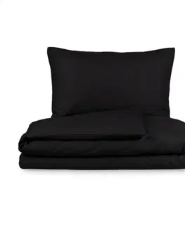 Obliečky Kvalitex Saténové obliečky Luxury Collection čierna, 140 x 220 cm, 70 x 90 cm