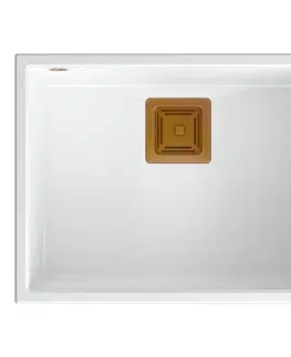 Kuchynské drezy Quadron Quadron - Granitový drez DAVID 50 White Meď HQD5542U1-C1