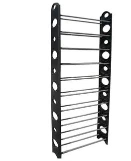 Botníky KONDELA Botis Typ 5 botník čierna / sivá