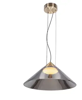 Stropná svetla Lampa wisząca Presto 42 szklana złota z kloszem dymionym nad stół GX53