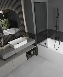 Sprchové dvere MEXEN/S - Next L vaňová zástena FIX 50 x 150, grafit, čierna 895-050-000-03-40-70