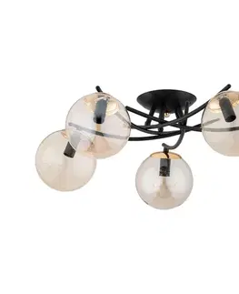 Svietidlá  Prisadený luster SAVI 5xE14/10W/230V čierna/zlatá 63259