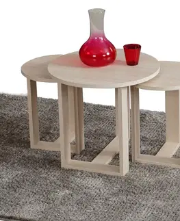 Konferenčné stolíky Sada odkladacích stolíkov (3 kusy) Mira - Oak