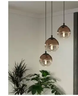 Svietidlá Eglo 901925 - Luster na lanku ARISCANI 3xE27/60W/230V čierna/béžová/dymová 901925