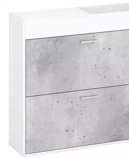 Skrinky na topánky Skrinka na topánky Dalia 2KL beton/biely 36433