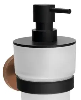 Misky na mydlo SAPHO - LARISSA mydlenička 250ml, mliečné sklo, čierna/meď mat WS019BC