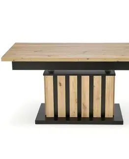 Konferenčné stolíky s úložným priestorom Zdvíhací stolík Baretti lamele artisan/čierna 130/170