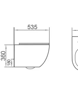Záchody MEXEN - Lena Závesná WC misa Rimless Tornado vrátane sedátka s slow slim, duroplast, biela lesk 3022L4000T