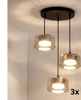 Svietidlá BRILAGI - LED RGB stmievateľný luster AURA LUX 3xGX53/14W/230V Wi-Fi Tuya čierna/zlatá BG3462+3xIM1490