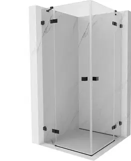 Sprchovacie kúty MEXEN/S - Lunar Duo sprchovací kút dvere krídlové 110 x 110, transparent, čierna 834-110L-110P-70-00