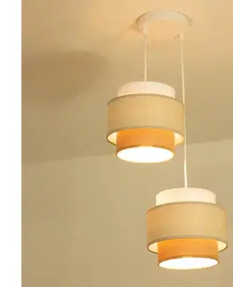 Svietidlá BRILAGI - Závesné svietidlo na lanku RESNA 2xE27/60W/230V pr. 30 cm krémová/béžová H0397