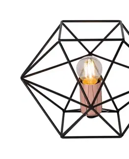 Lampy Lucide 80502/01/29 - Stolná lampa OCTAGON 1xE27/40W/230V čierna 80502/01/29